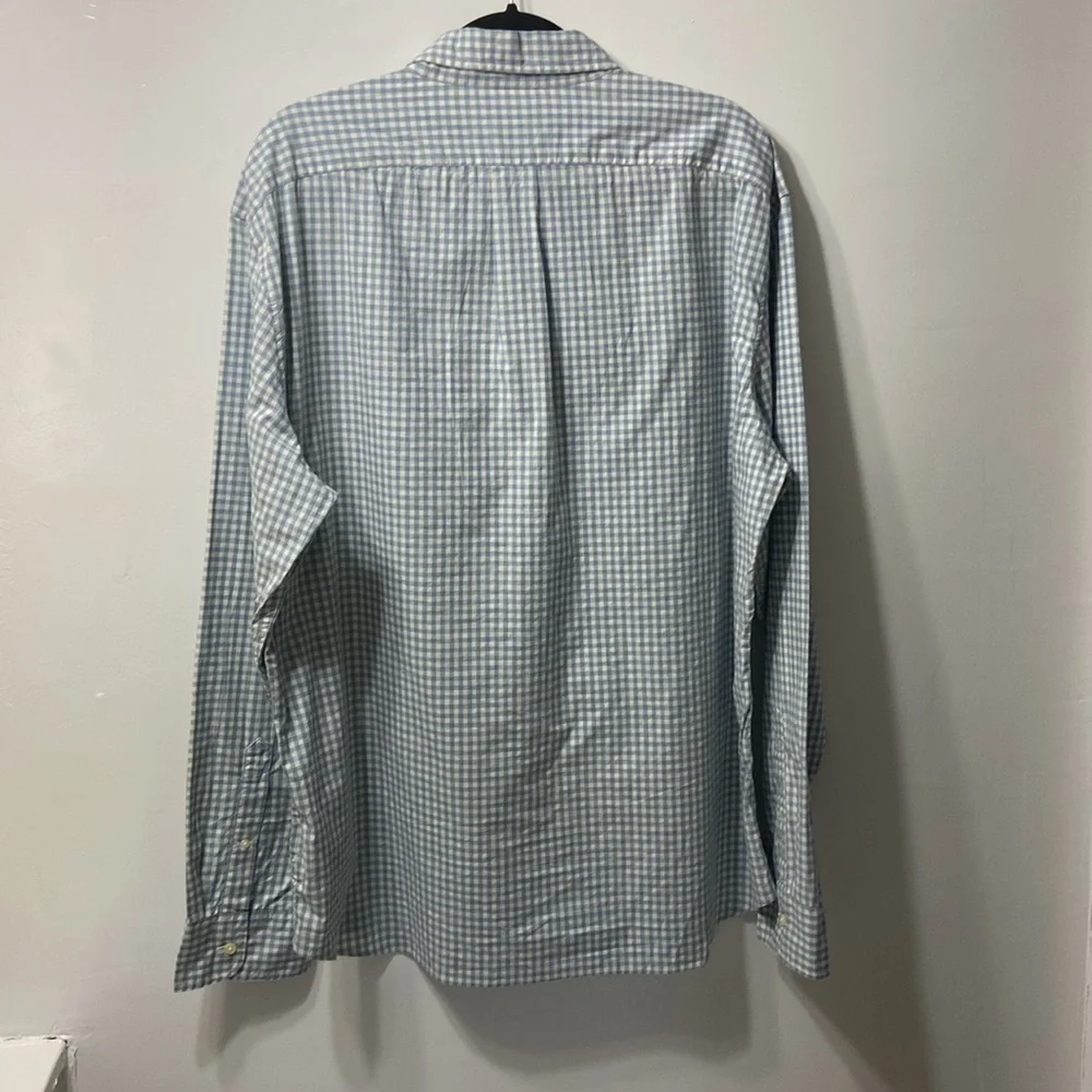 J.CREW,,SECRET WASH,LIGHT BLUE & WHITE,CHECKERED,BUTTON DOWN,MEN SHIRT.S…